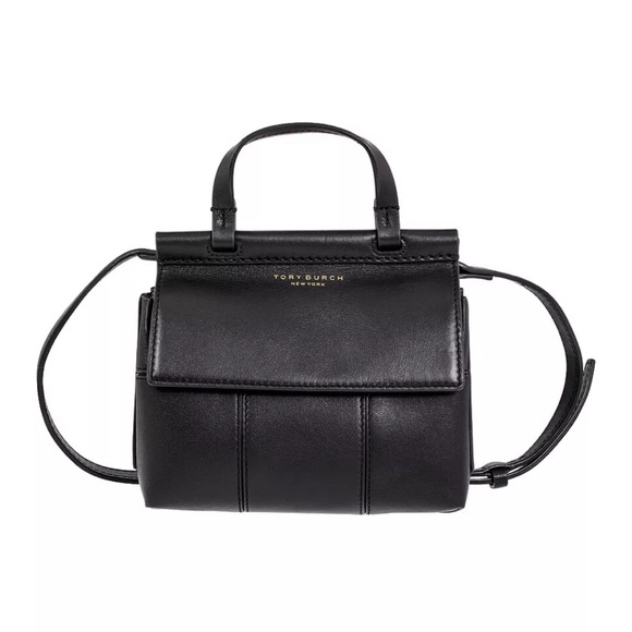 Tory Burch T Mini Ladies Black Leather Satchel 36777-009 - Picture 1 of 10